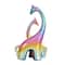 15" Multicolor Ceramic Giraffe Sculpture with Rainbow Shimmer Finish